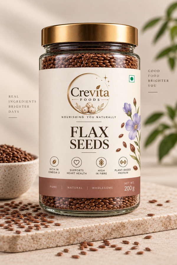 Crevita Flax Seeds jar